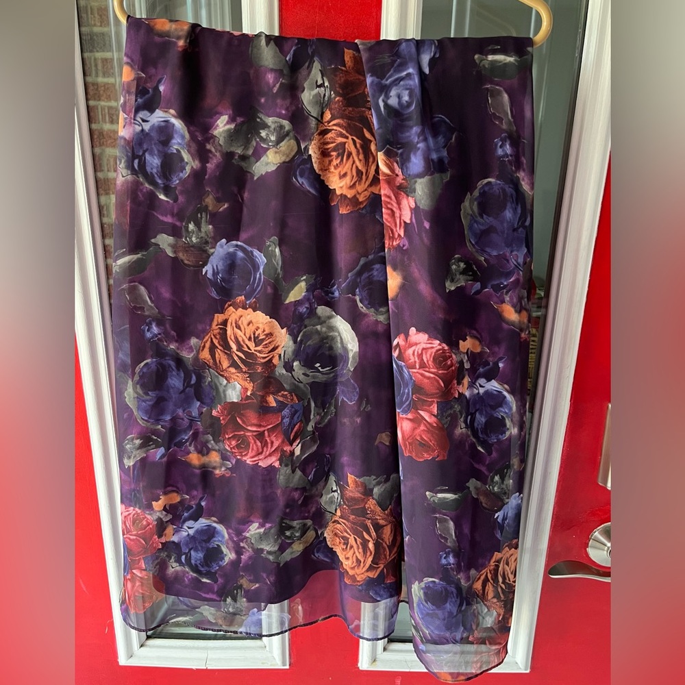 Vintage Herman Geist Purple Floral Skirt
